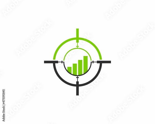 Chart growth up inside the sniper target logo