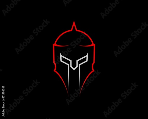 Spartan helmet with outline style