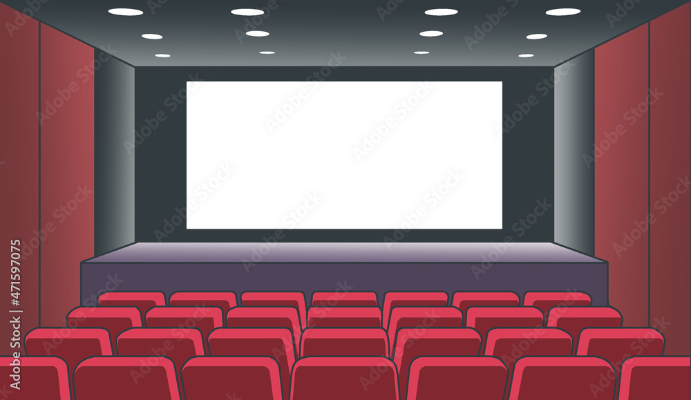 映画館 スクリーンシアター 劇場のシンプルなイラスト Stock Illustration Adobe Stock