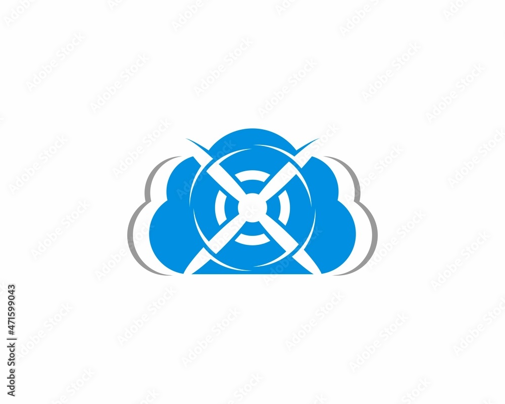 Fan blade in the cloud logo Fan blade in the cloud logo