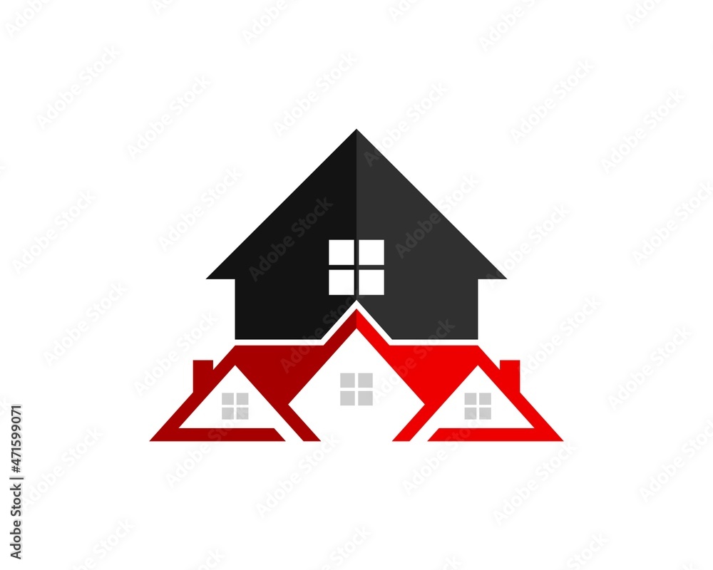 Real estate house with simple house on the top Real estate house with simple house on the top