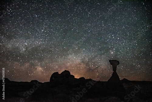 Milky Way and Toad Stool Hoodoo in the Utah Desert.