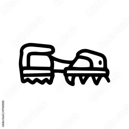 climbing crampons line vector doodle simple icon
