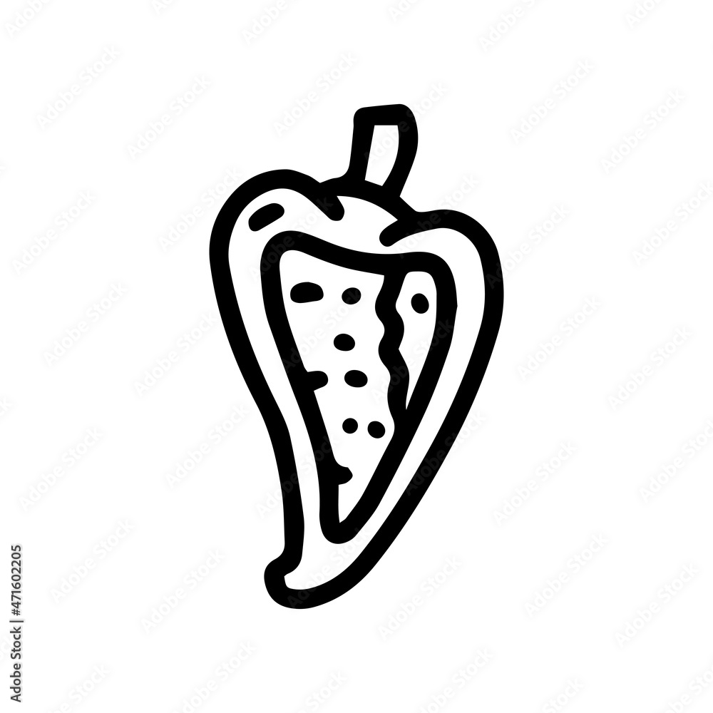 chilli stuffed peppers line vector doodle simple icon chilli stuffed peppers line vector doodle simple icon