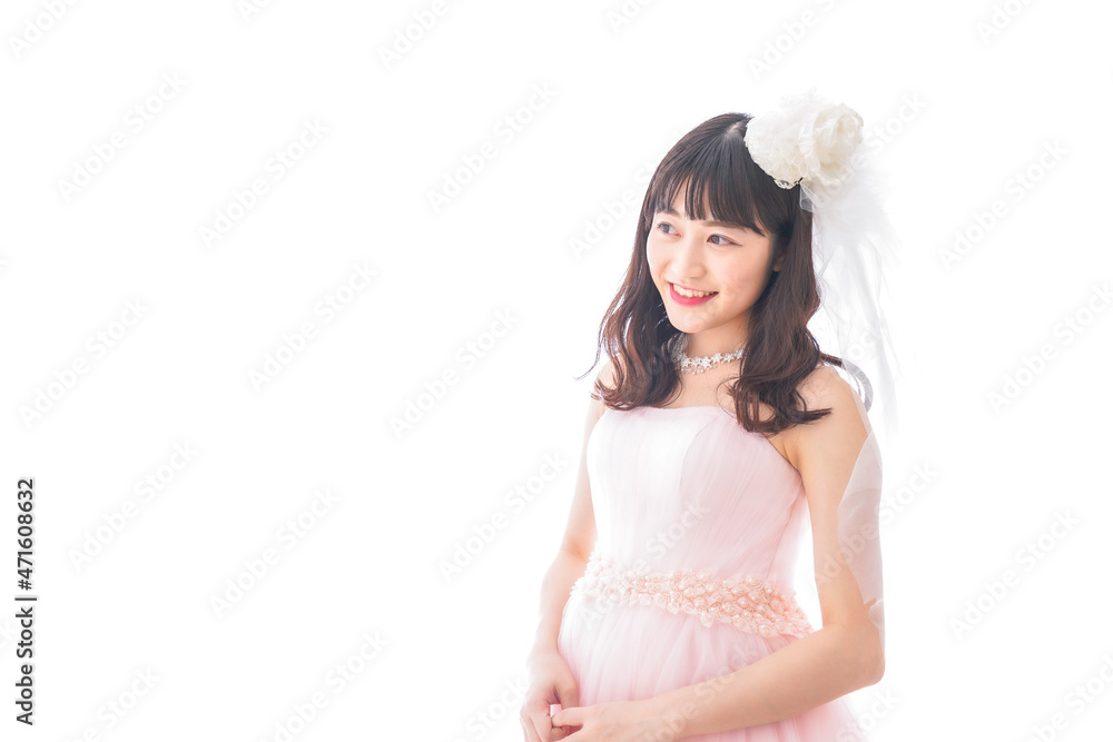 ドレスを着た若い花嫁