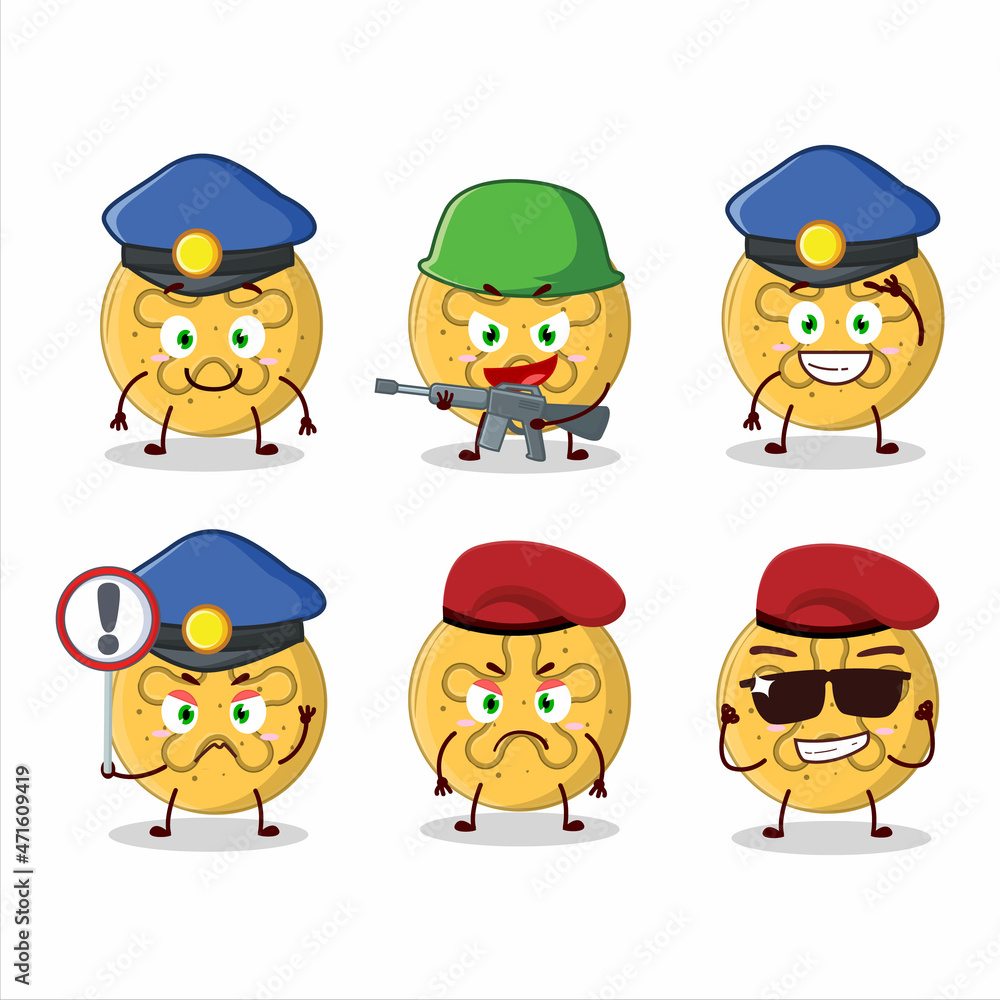 A dedicated Police officer of dalgona candy coral reefs mascot design style A dedicated Police officer of dalgona candy coral reefs mascot design style