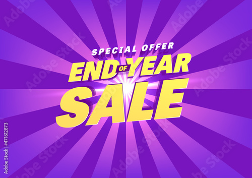 End of year sale banner. Sale banner template design.