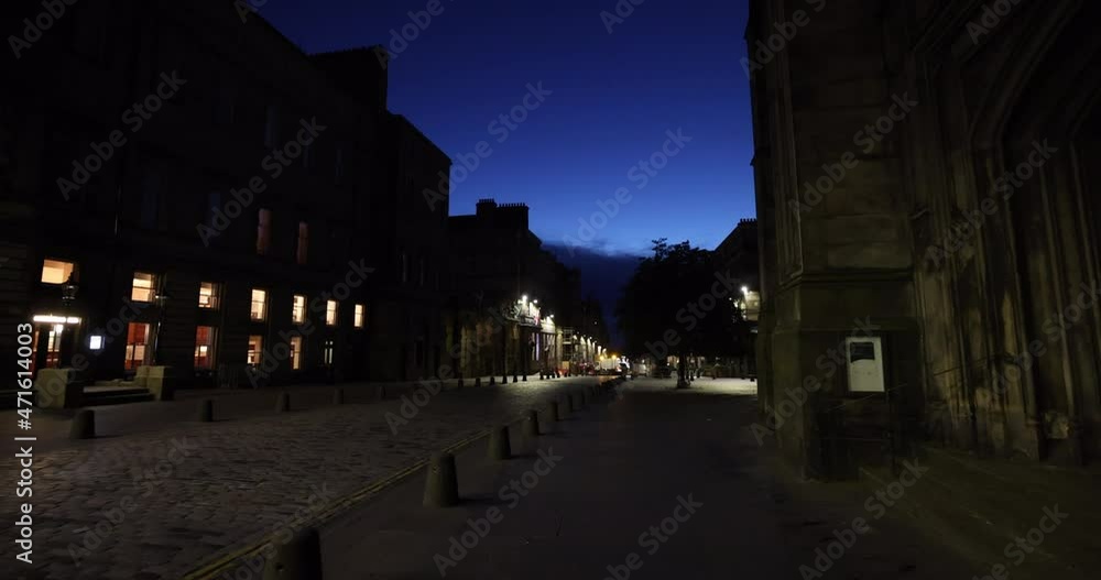 Streets of Edinburgh Old Town in the night. After midnight old town is empty Streets of Edinburgh Old Town in the night. After midnight old town is empty