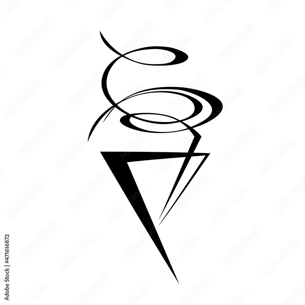 ornament 2077. decorative abstract element in black lines on a white background. logo ornament 2077. decorative abstract element in black lines on a white background. logo