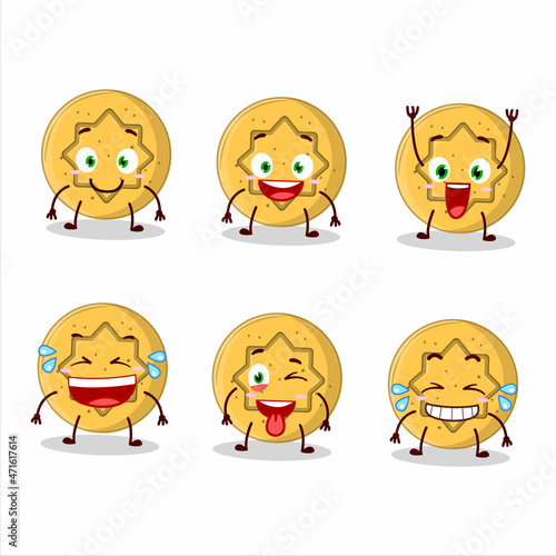Cartoon character of dalgona candy flower with smile expression