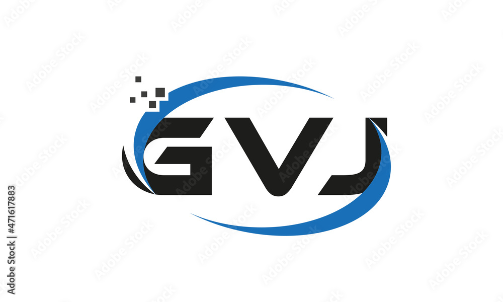 dots or points letter GVJ technology logo designs concept vector Template Element dots or points letter GVJ technology logo designs concept vector Template Element