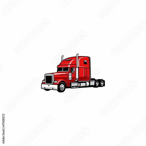 trucking industry - american truck - big rig logo vector 