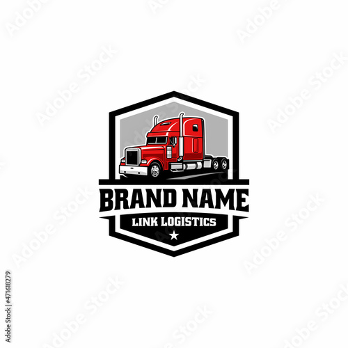 trucking industry - american truck - big rig logo vector 