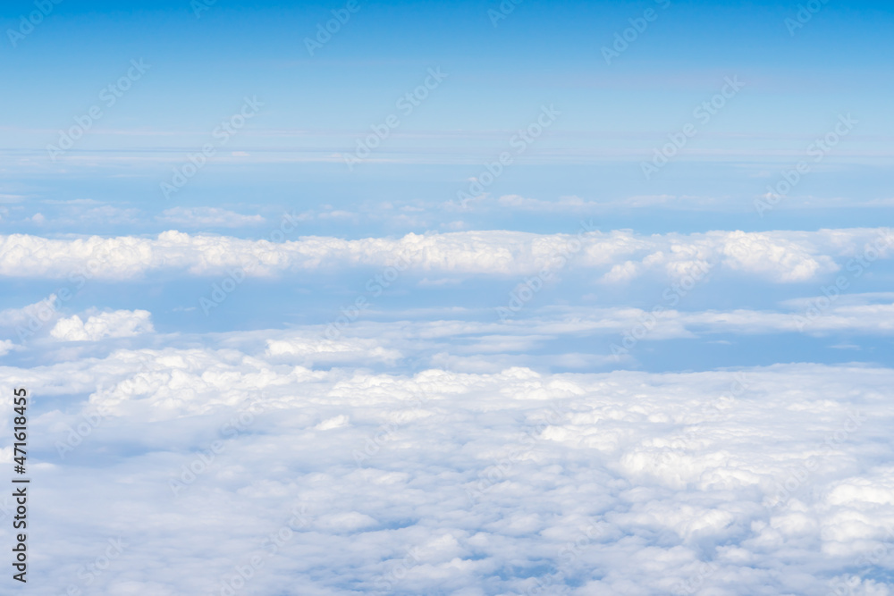 Blue sky and beautiful cloud. Nature landscape for background, banner or summer poster Blue sky and beautiful cloud. Nature landscape for background, banner or summer poster