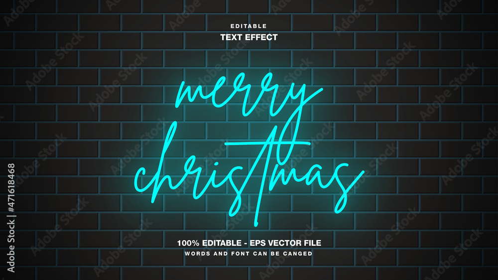 © Kardus Studio - Merry Christmas editable text effect with Neon Style