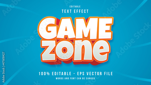 Game Zone editable text effect with Cartoon Style