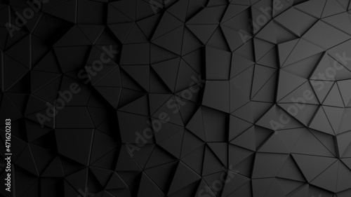 A overlapped gray triangle cell wall  (3D Rendering)