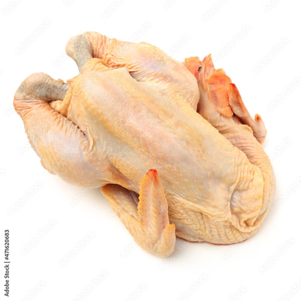 Raw fresh chicken isolated on white background Raw fresh chicken isolated on white background