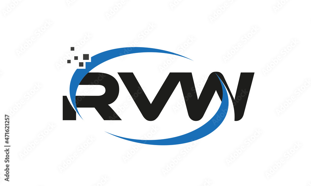dots or points letter RVW technology logo designs concept vector Template Element dots or points letter RVW technology logo designs concept vector Template Element
