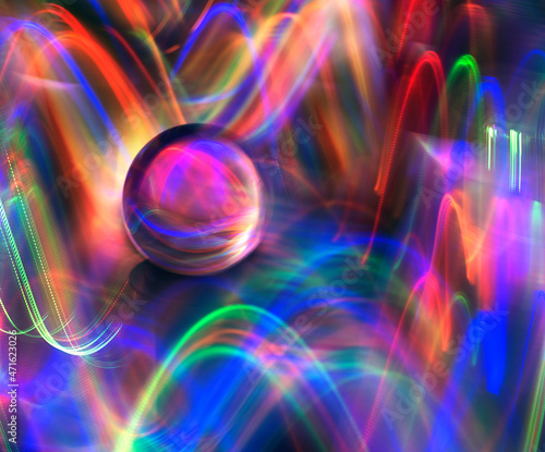 Soft Colorful Light Around Glass Ball photo