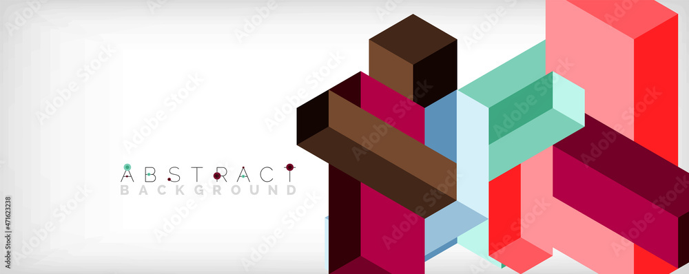 Abstract background. 3d cubes, cubic elements and blocks. Techno or business concept for wallpaper, banner, background, landing page Abstract background. 3d cubes, cubic elements and blocks. Techno or business concept for wallpaper, banner, background, landing page