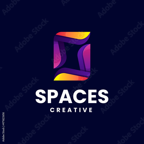 Vector Logo Illustration Abstract Space Gradient Colorful Style.