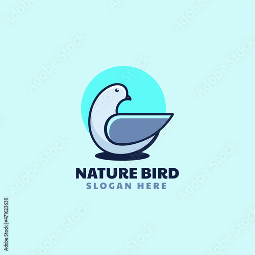 Fototapeta Naklejka Na Ścianę i Meble -  Vector Logo Illustration Nature Bird Simple Mascot Style.