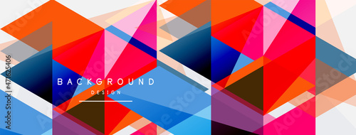 Color triangles composition, geometric abstract background. Techno or business concept, pattern for wallpaper, banner, background, landing page
