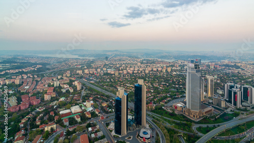 Aerial day shot of Istanbul city from Istanbul Sapphire skyscraper overlooking the Bosphorus  Istanbul  Turkey