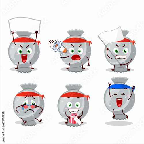 Mascot design style of white candy wrap character as an attractive supporter