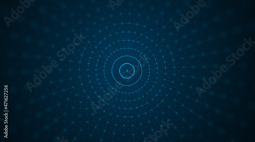 abstract blue circle connect digital technology background