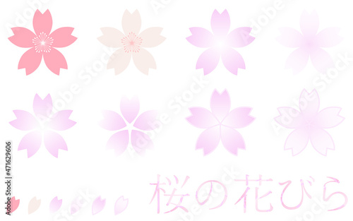 桜の花びらセット、ピンクと薄ピンク