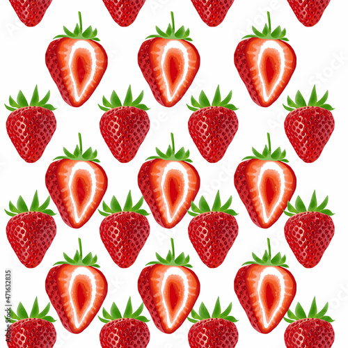 Fototapeta Naklejka Na Ścianę i Meble -  strawberry seamless pattern