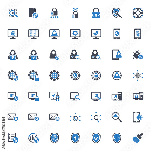 Antivirus and internet security icons