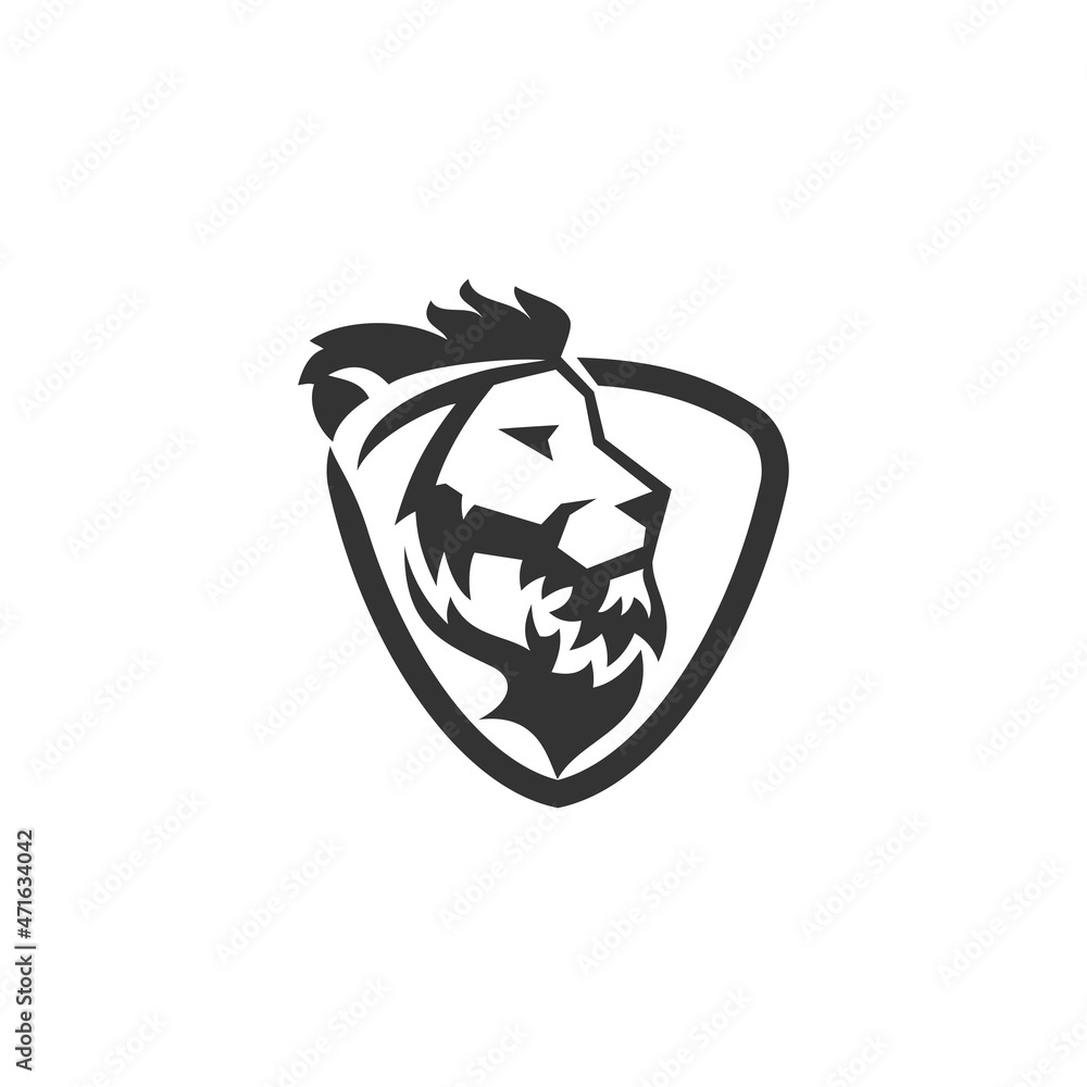 lion shield Illustration Template Icon emblem Isolated