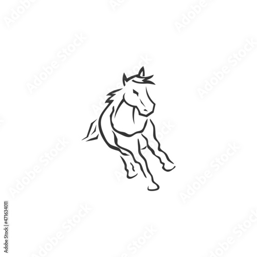 Running Horse Illustration Template Icon emblem Isolated