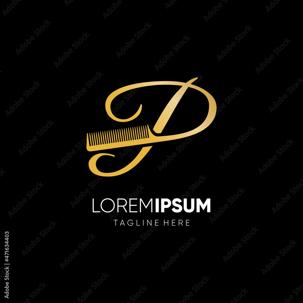 Letter P Hair Comb Stylish Script Logo Design Vector Icon Graphic Emblem Illustration Letter P Hair Comb Stylish Script Logo Design Vector Icon Graphic Emblem Illustration