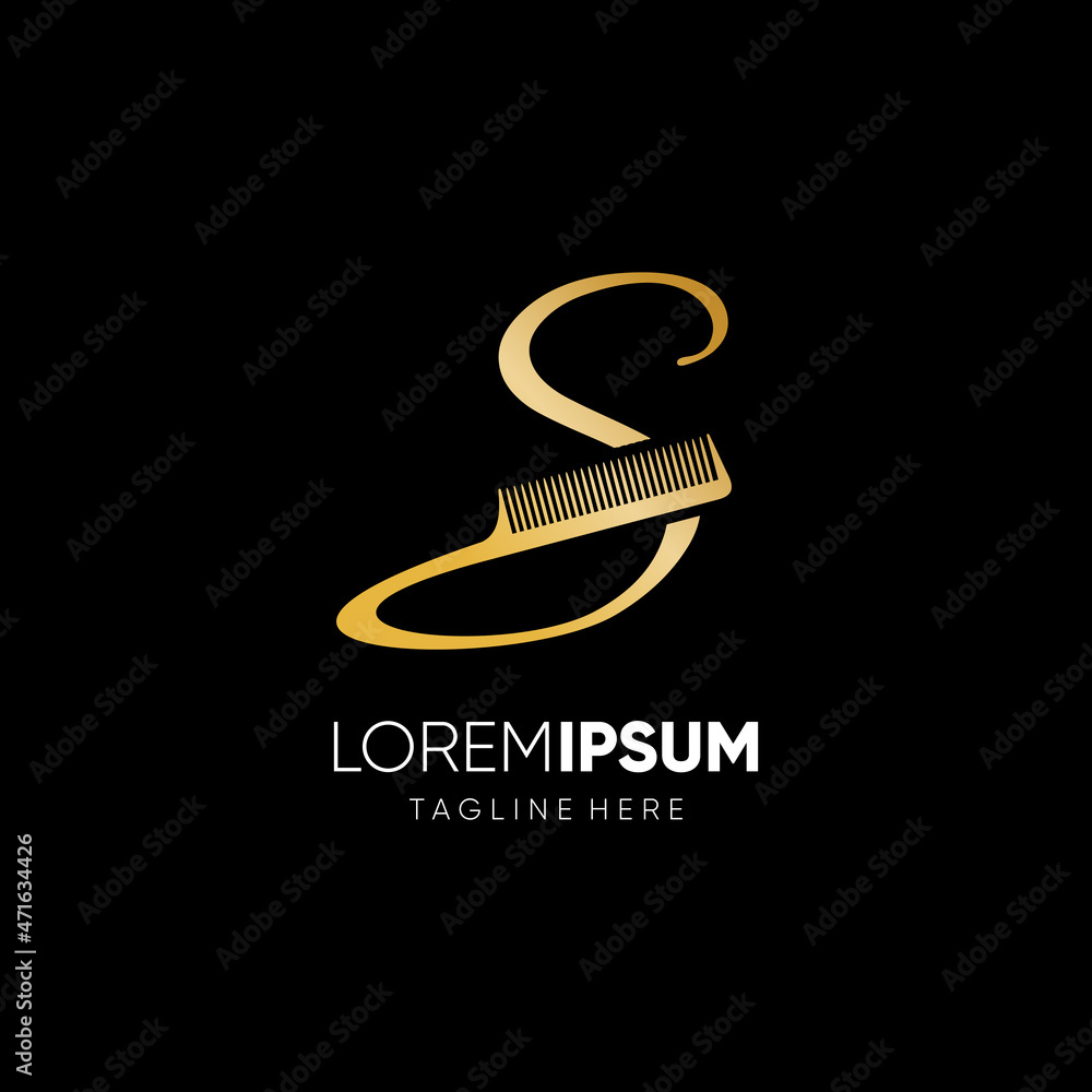 Letter S Hair Comb Stylish Script Logo Design Vector Icon Graphic ...