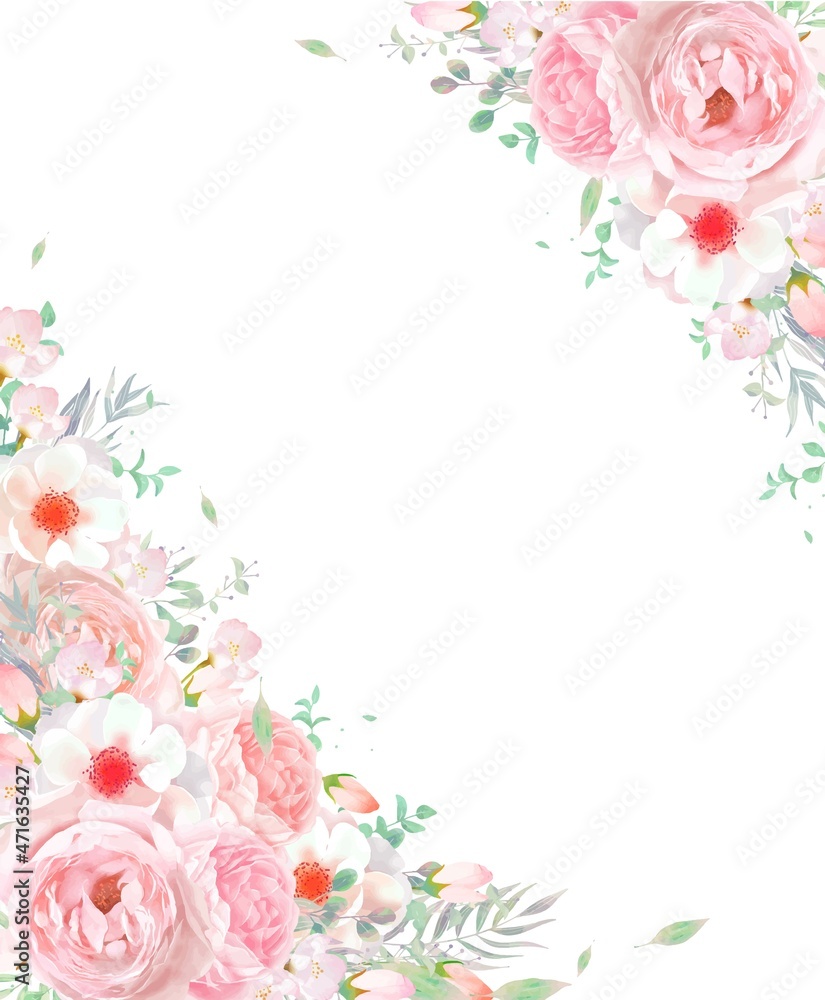 可憐なピンク系のバラの花とリーフのおしゃれフレームベクターイラスト素材
可憐なピンク系のバラの花とリーフのおしゃれフレームベクターイラスト素材