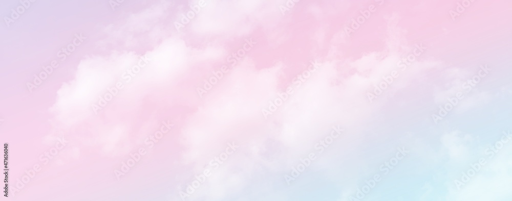 abstract soft cloudy background with gradient pastel color, panoramic background.