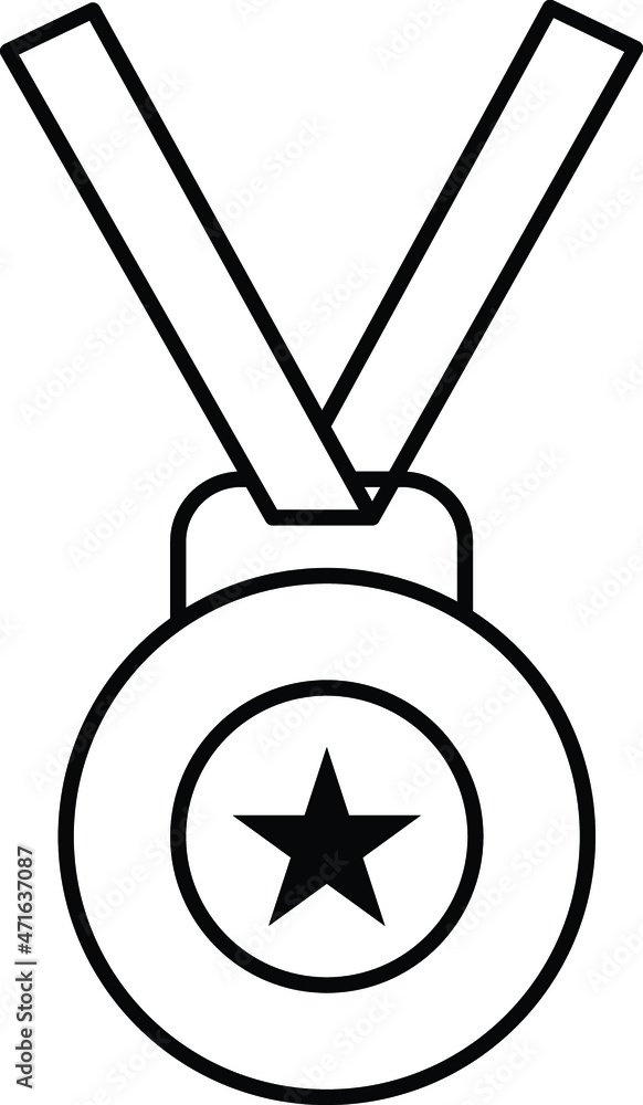 Modern medal line icon. Premium pictogram isolated on a white background. Vector illustration. Stroke high quality symbol. Medal icon in modern line style. Modern medal line icon. Premium pictogram isolated on a white background. Vector illustration. Stroke high quality symbol. Medal icon in modern line style.