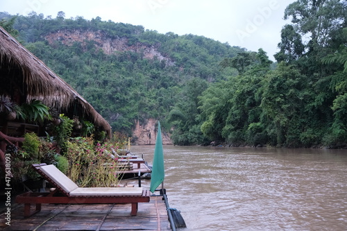 wooden bridge over the river