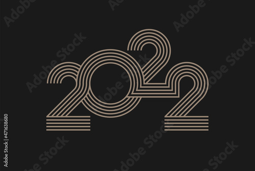 Number 2022 Logo, Monogram Number 2022 logo multi line style, usable for anniversary and business logos, flat design logo template, vector illustration