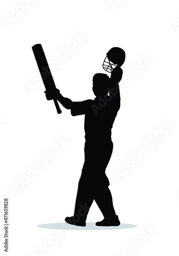 Cricket player batsman batting silhouettes. illustration of batsman playing cricket championship.