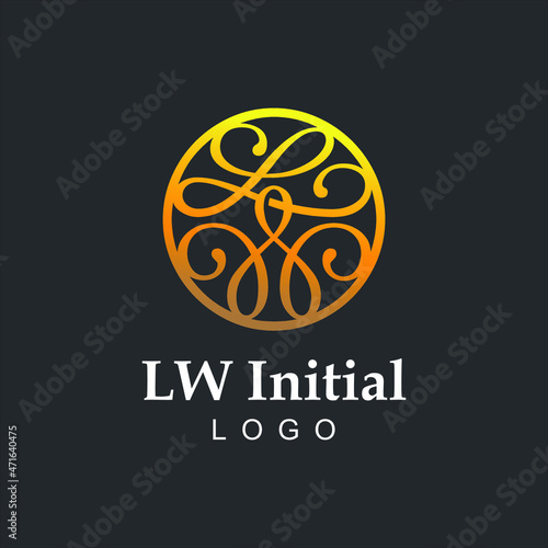 Elegance Monogram Logo Initial L and W letter Vintage Business Vector Template 