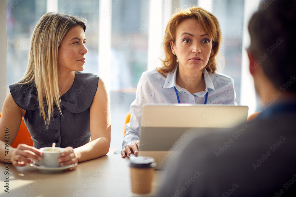 female communicating with her business team during meeting in the office. female communicating with her business team during meeting in the office.