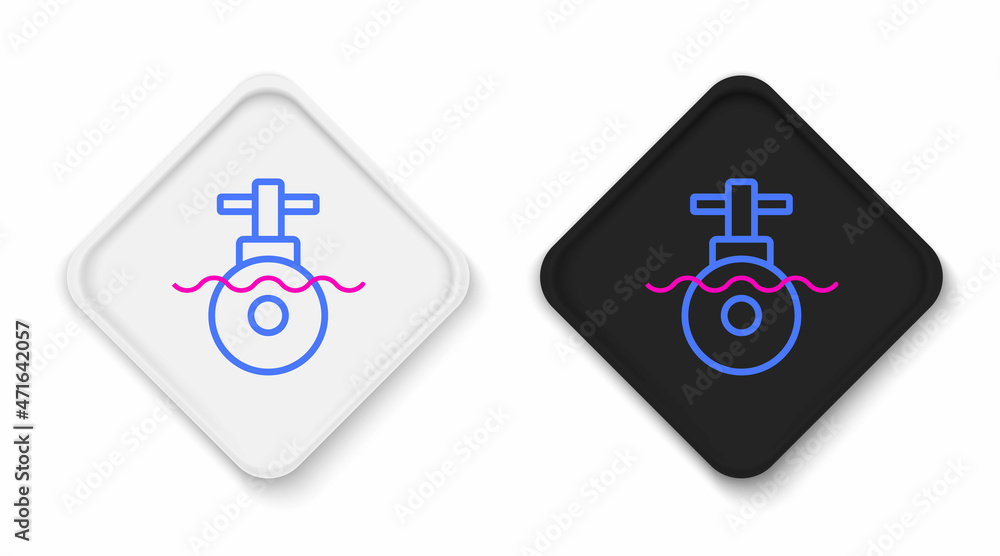 Line Submarine icon isolated on white background. Military ship. Colorful outline concept. Vector Line Submarine icon isolated on white background. Military ship. Colorful outline concept. Vector