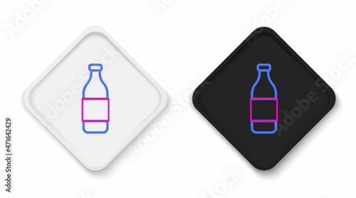 Line Bottle of wine icon isolated on white background. Colorful outline concept. Vector