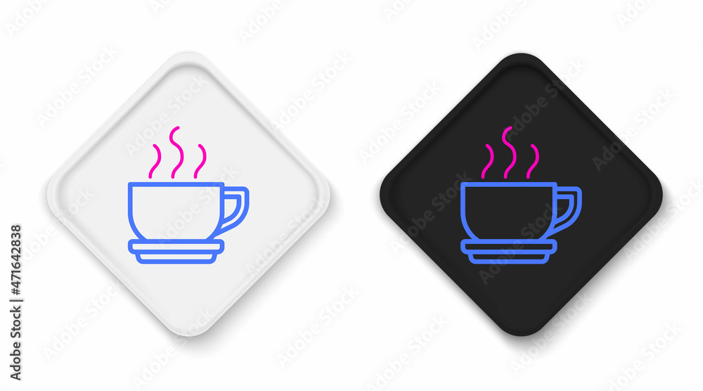 Line Coffee cup icon isolated on white background. Tea cup. Hot drink coffee. Colorful outline concept. Vector Line Coffee cup icon isolated on white background. Tea cup. Hot drink coffee. Colorful outline concept. Vector