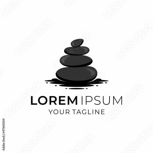 Creative abstract spa stones  logo design vector 
